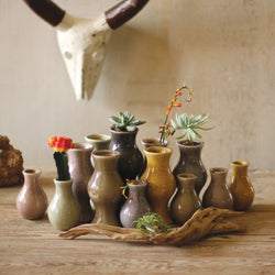 Crackled Ceramic Bud Vases